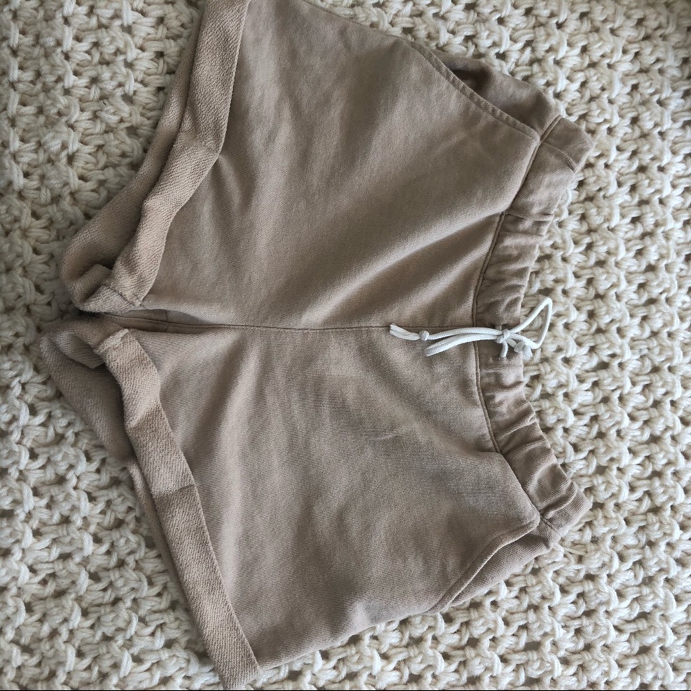 Drawstring Nude Sweat Shorts